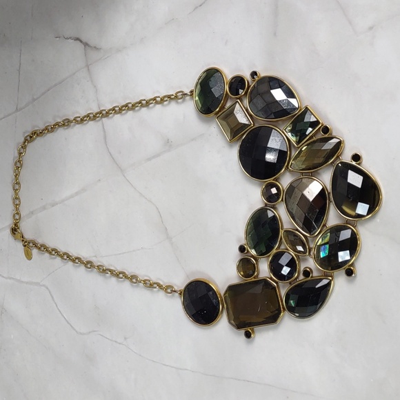 Joan Rivers Faceted Goldtone Crystal Waterfall Bib Style Necklace - Picture 4 of 8